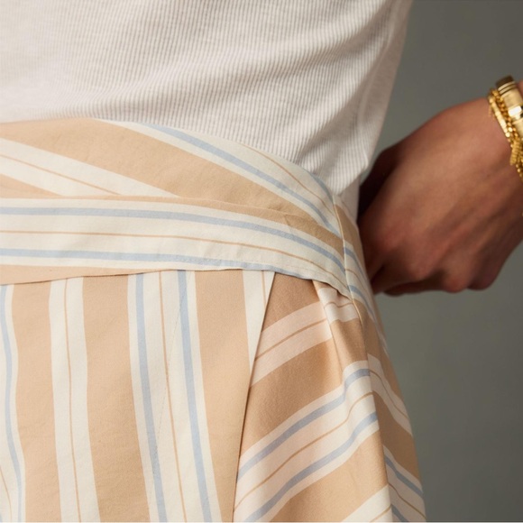 NWT Anthropologie asymmetrical wrap skirt by Maeve with stripes. - Picture 4 of 10